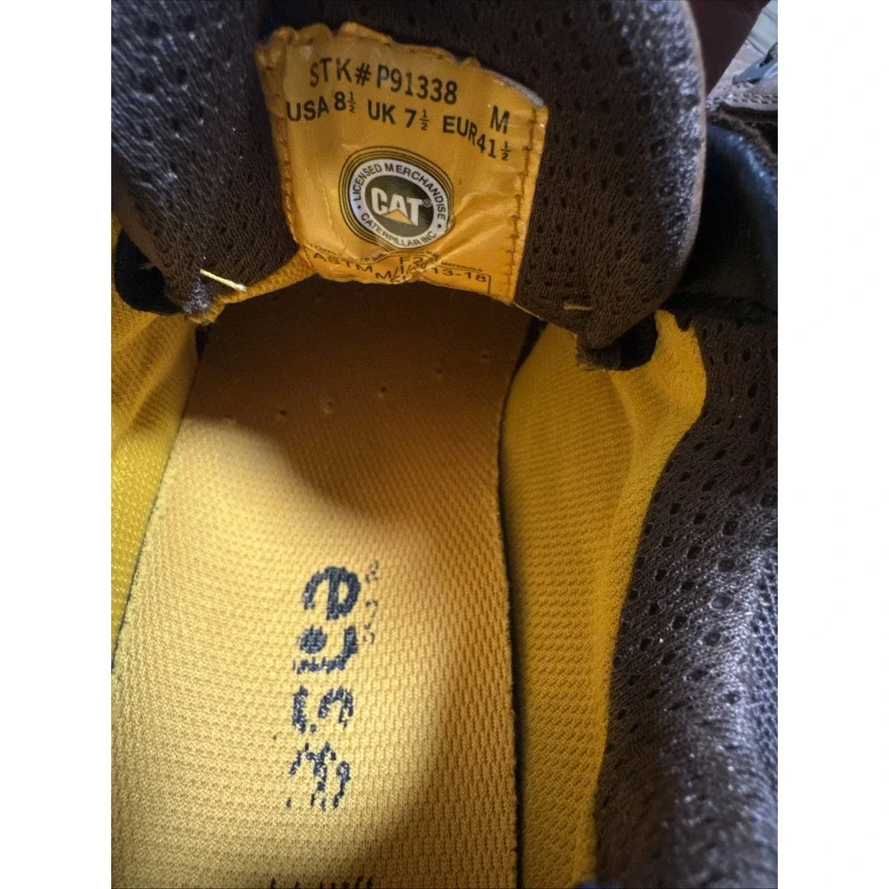 Like New Caterpillar Men Invader STEEL TOE Work Shoes Size 8.5M‎ DARK BROWN
